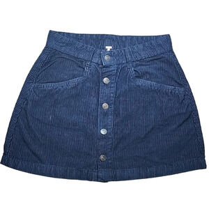 Free People Blue Corduroy Skirt